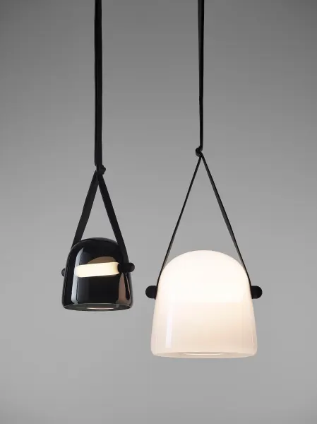 PENDENT GLASS/WHITE/GOLD/SMOKEY