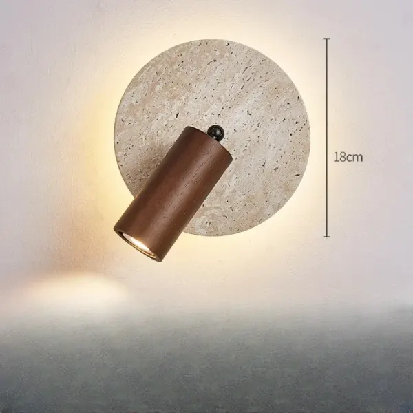 Round Stone + Wood Spot Walnut