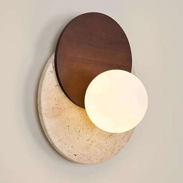 WOOD ROUND WALNUT STONE +WOOD
